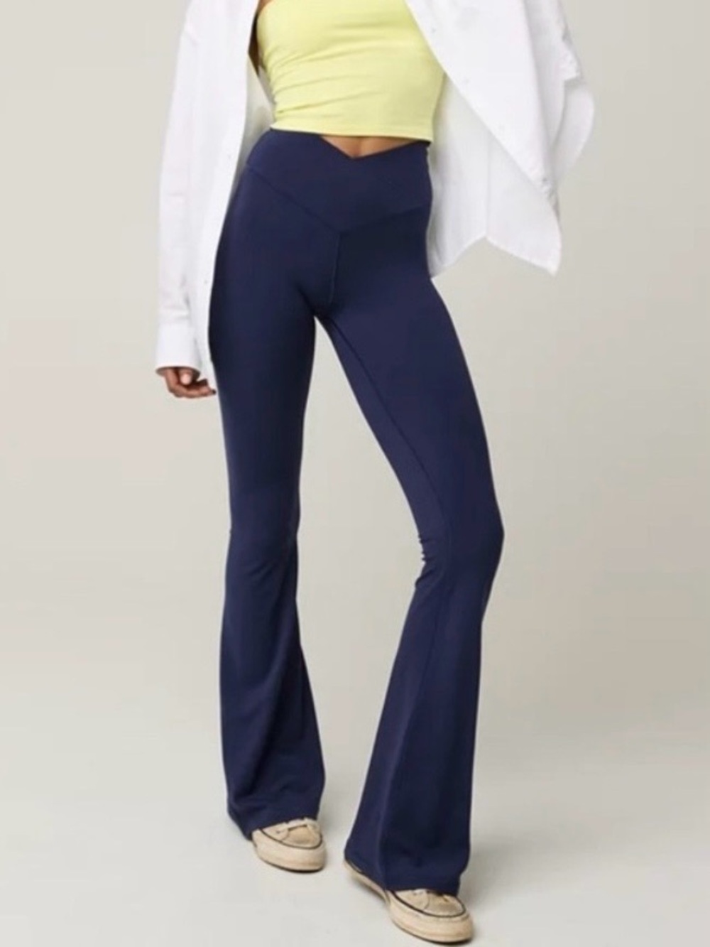 OFFLINE BY AERIE Blue Real Me Flare Crossover Hi-Rise Legging Comfy Soft Size S